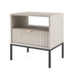 Κομοδίνο Nova Λευκό Kazmir + Ανθρακί 54x56x39cm - Image 2