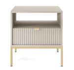 Κομοδίνο Nova Λευκό Kazmir + Χρυσό 54x56x39cm