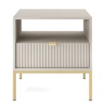 Κομοδίνο Nova Λευκό Kazmir + Χρυσό 54x56x39cm