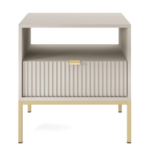 Κομοδίνο Nova Λευκό Kazmir + Χρυσό 54x56x39cm