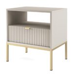 Κομοδίνο Nova Λευκό Kazmir + Χρυσό 54x56x39cm - Image 2