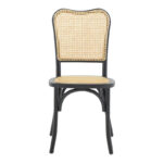 Καρέκλα στοιβαζόμενη Zozele pakoworld φυσικό rattan pe-μαύρο toon wood 45x51x88εκ - Image 3