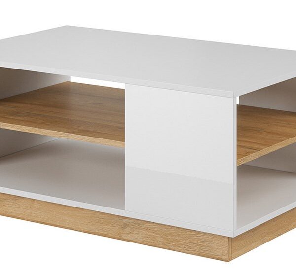 Τραπεζάκι 36146-ARCW-40 Λευκό+ φυσικό Grandson 100x45,5x60 cm
