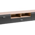 Έπιπλο τηλεόρασης CLIF φυσικό Sanremo+ ματ Γραφίτης 180x34x45cm (ΜxYxB)