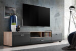 Έπιπλο τηλεόρασης CLIF φυσικό Sanremo+ ματ Γραφίτης 180x34x45cm (ΜxYxB) - Image 2
