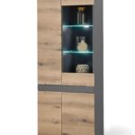 Επιδαπέδια Βιτρίνα TAYLOR Ανθρακί+ Φυσικό Evoke 75x192x38cm (ΜxΥxΒ)