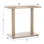 ΒΑΣΗ ΤΡΑΠΕΖΙΟΥ ΜΕΤΑΛΛΙΚΗ ΔΙΠΛΗ HM435.25 ΚΑΠΟΥΤΣΙΝΟ ΜΑΤ ΜΕ ΡΕΓΟΥΛΑΤΟΡΟΥΣ 80Χ40Χ72Υεκ. - Image 2