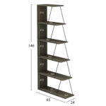 ΒΙΒΛΙΟΘΗΚΗ ΜΙΝΙ TARS HM2241.13 OLIVE GREY ME ΜΑΥΡΕΣ ΒΕΡΓΕΣ 65x22-24x146Υεκ. - Image 2