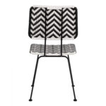 ΚΑΡΕΚΛΑ ΜΕΤΑΛΛΙΚΗ ALLEGRA HM5693 ΜΕ WICKER ΜΑΥΡΟ-ΛΕΥΚΟ 46x56x88Υ εκ. - Image 6