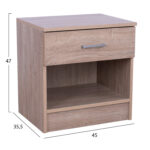 ΚΟΜΟΔΙΝΟ ΜΕ 1 ΣΥΡΤΑΡΙ LANEY SONAMA 45x35,5x47Υ εκ. HM2345.01 - Image 2
