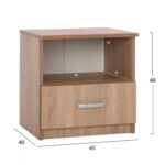 ΚΟΜΟΔΙΝΟ ΜΕ ΣΥΡΤΑΡΙ ADLER SONAMA OAK HM2431.01 45x40x48 εκ. - Image 2