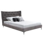 ΚΡΕΒΑΤΙ ΔΙΠΛΟ JILL HM737.01 ΥΦΑΣΜΑ ΣΕ ΓΚΡΙ--ΓΙΑ ΣΤΡΩΜΑ 160x200εκ.