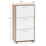 ΠΑΠΟΥΤΣΟΘΗΚΗ ΜΕΛΑΜΙΝΗΣ DAVINA 3ΘΕΣΕΩΝ HM2221.06 SONAMA-ΛΕΥΚΗ 62Χ24Χ110Υ εκ. - Image 2