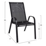 ΠΟΛΥΘΡΟΝΑ ΕΞ.ΧΩΡΟΥ LEON HM5000.03 ΜΕΤΑΛΛΙΚΗ ΜΑΥΡΟ ΜΕ TEXTILENE ΜΑΥΡΟ 55x77x95Υεκ - Image 2