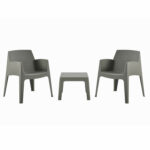 ΣΕΤ 3ΤΜΧ ΠΟΛΥΠΡΟΠΥΛΕΝΙΟΥ SLEEK HM21267.05 ΤΡΑΠΕΖΑΚΙ & 2 ΠΟΛΥΘΡΟΝΕΣ-DARK OLIVE GREEN