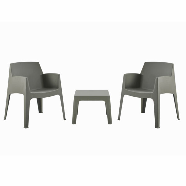 ΣΕΤ 3ΤΜΧ ΠΟΛΥΠΡΟΠΥΛΕΝΙΟΥ SLEEK HM21267.05 ΤΡΑΠΕΖΑΚΙ & 2 ΠΟΛΥΘΡΟΝΕΣ-DARK OLIVE GREEN