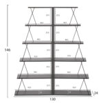 ΣΕΤ ΒΙΒΛΙΟΘΗΚΕΣ 2ΤΜΧ MINI TARS HM11772.20 ΜΕΛΑΜΙΝΗ ΓΚΡΙ-ΜΑΥΡΟ 65x24x146Υεκ.(x2) - Image 2