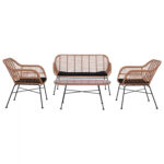 ΣΕΤ ΣΑΛΟΝΙ 4ΤΜΧ ALLEGRA HM5460 ΜΕΤΑΛΛΟ & WICKER ΣΕ ΜΠΕΖ ΧΡΩΜΑ - Image 5