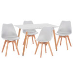ΣΕΤ ΤΡΑΠΕΖΑΡΙΑΣ 5ΤΜΧ VEGAS HM21184 MDF TOP ΣΕ ΛΕΥΚΟ--ΠΟΔΙΑ ΟΞΙΑΣ