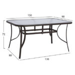 ΣΕΤ ΤΡΑΠΕΖΑΡΙΑΣ 5ΤΜΧ ΚΑΡΕΚΛΕΣ ΜΕ ΜΑΞΙΛΑΡΙ & ΤΡΑΠΕΖΙ 150X90 HM10570.02 ΚΑΦΕ - Image 2