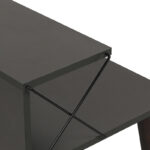 Βοηθητικό τραπέζι-κομοδίνο Gather pakoworld ανθρακί-καρυδί 50x40x55εκ - Image 4