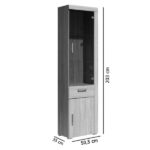 Βιτρίνα Μονόφυλλη Damis 50.5x35x203εκ Σονόμα MDF Διακόσμηση - Image 2