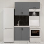 Κουζίνα Modest Σετ 3 Κουτιών Ανθρακί Άνω Κουτιά 140cm Κάτω 80cm