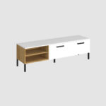 Έπιπλο Τηλεόρασης Santes Χρυσό Δρυς-Λευκό 155x42x45.7cm - Image 2