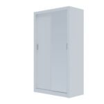 Ντουλάπα Linea Λευκή με καθρέφτη 120x60x215cm - Image 2