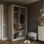 Ντουλάπα Linea Cashmere με καθρέφτη 120x60x215cm - Image 2