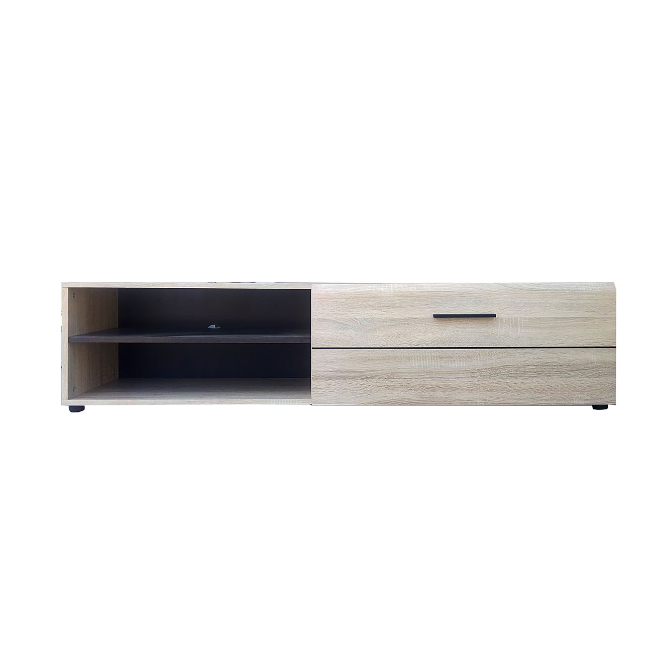 3012 Έπιπλο TV Solo 163x41x38cm Sonoma με Wenge και MDF Καμπυλωτό τελείωμα στις πόρτες - Image 1