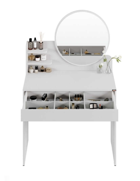 TMU-708-DD-1 Τουαλέτα- μπουντουάρ make up χρώμα λευκή 90x138x45cm - Image 1