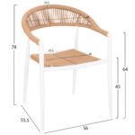 ΠΟΛΥΘΡΟΝΑ ΑΛΟΥΜΙΝΙΟΥ GRET HM5854.01 ΛΕΥΚΗ PE RATTAN ΜΠΕΖ 56x55,5x78Υεκ. - Image 2