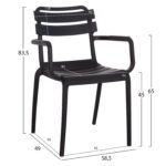 ΠΟΛΥΘΡΟΝΑ ΠΟΛΥΠΡΟΠΥΛΕΝΙΟΥ PHILLY HM6123.02 ΜΑΥΡΟ 58.5x49x83.5Υεκ.