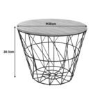 Βοηθητικό τραπέζι σαλονιού Jacot pakoworld oak-μαύρο Φ38x30,5εκ - Image 2