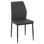 ΚΑΡΕΚΛΑ ΤΡΑΠΕΖΑΡΙΑΣ DIAZ HM18346.01 ΓΚΡΙ ΥΦΑΣΜΑ-ΜΕΤΑΛΛΙΚΑ ΠΟΔΙΑ ΜΑΥΡΑ 43x52x87Υεκ. - Image 3