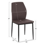 ΚΑΡΕΚΛΑ ΤΡΑΠΕΖΑΡΙΑΣ DIAZ HM18346.03 ΚΑΦΕ ΥΦΑΣΜΑ-ΜΕΤΑΛΛΙΚΑ ΠΟΔΙΑ ΜΑΥΡΑ 43x52x87Υεκ. - Image 4