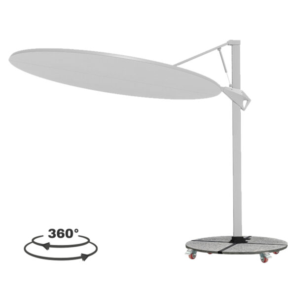 ΟΜΠΡΕΛΑ ΜΕ ΒΑΣΗ ΣΕΙΡΑ CANNOPY HM21285.02 ΑΛΟΥΜΙΝΙΟ & ΓΡΑΝΙΤΗΣ-ΛΕΥΚΟ ΧΡΩΜΑ Φ2,2μ