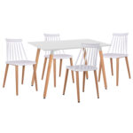 ΣΕΤ ΤΡΑΠΕΖΑΡΙΑΣ 5ΤΜΧ MINIMAL HM21172 MDF TOP ΣΕ ΛΕΥΚΟ-ΣΚΕΛΕΤΟΣ ΣΕ ΦΥΣΙΚΟ ΞΥΛΟΥ