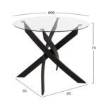 ΣΕΤ ΤΡΑΠΕΖΑΡΙΑΣ 5ΤΜΧ LADY HM21199.03 ΓΥΑΛΙ--ΜΕΤΑΛΛΟ ΣΕ ΜΑΥΡΟ & ΒΕΛΟΥΔΟ ΚΥΠΑΡΙΣΣΙ - Image 2