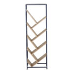 Βιβλιοθήκη Orunta pakoworld oak- μαύρο μέταλλο 40x26.5x125εκ