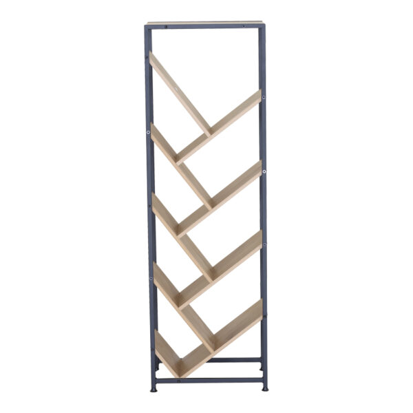 Βιβλιοθήκη Orunta pakoworld oak- μαύρο μέταλλο 40x26.5x125εκ