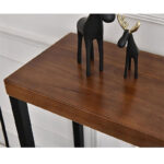 Κονσόλα Nore pakoworld φυσικό ξύλο 35mm καρυδί-μαύρο 79x29x85εκ - Image 2