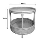 Βοηθητικό τραπέζι Moody pakoworld pe rattan σε φυσική απόχρωση Φ55x51εκ - Image 5