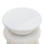 Βοηθητικό τραπέζι Circena pakoworld μασίφ μάνγκο ξύλο λευκό Φ40x45εκ - Image 2