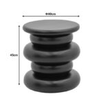 Βοηθητικό τραπέζι Circena pakoworld μασίφ μάνγκο ξύλο λευκό Φ40x45εκ - Image 3