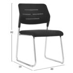 ΚΑΡΕΚΛΑ ΕΠΙΣΚΕΠΤΗ TRABBEL HM1211.01 MESH ΥΦΑΣΜΑ ΜΑΥΡΟ-ΜΕΤΑΛΛΙΚΑ ΠΟΔΙΑ 48x50x82Υεκ - Image 3