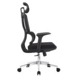ΚΑΡΕΚΛΑ ΓΡΑΦΕΙΟΥ TASKMASTER HM1216.01 ΜΑΥΡO MESH-ΒΑΣΗ ΧΡΩΜΙΟΥ 69x65x125Υεκ - Image 4