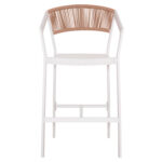 ΣΚΑΜΠΟ ΑΛΟΥΜΙΝΙΟΥ MIRI HM5892.12 ΜΕΣΑΙΟΥ ΥΨΟΥΣ RATTAN & TEXTLINE ΛΕΥΚΟ ΜΠΕΖ 55x56,5x99Y - Image 8