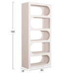 ΒΙΒΛΙΟΘΗΚΗ ΣΕΙΡΑ SANTORINI HM18062 MDF ΣΕ ΥΠΟΛΕΥΚΟ ΧΡΩΜΑ 80x38x180Yεκ. - Image 2